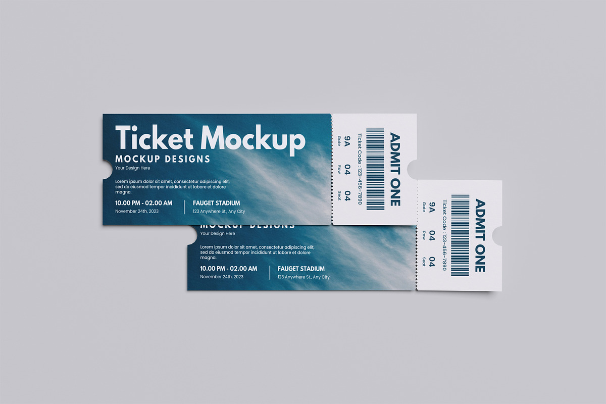 Ticket Mockup, a Product Mockup by Riel Concept (Photo 5 of 5)