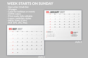 Wall Calendar 2027 (WC037-27-S), a Stationery Template by mikhailmorosin (Thumbnail 2 of 6)