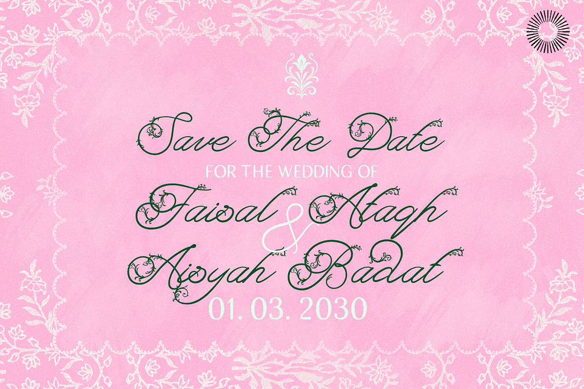 Alight Garden - Ornamental Script, a Script Font by Setara Langit CreativeStd (Photo 6 of 11)