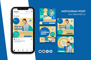 Geometric Hiring Instagram Post, a Social Media Template by Artnivora.Std