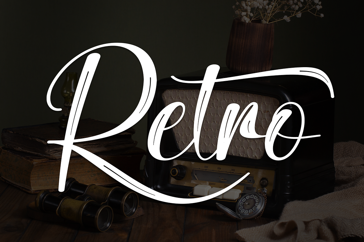 Retro | Script Font, a Handwritten Font by Scratchones (Photo 1 of 9)
