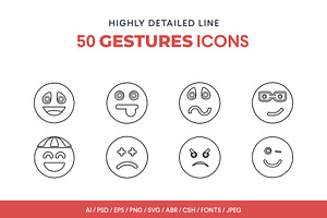 Line Icons Emoji-Hand Gesture Set, an Outline Icon by Jumbo Icons