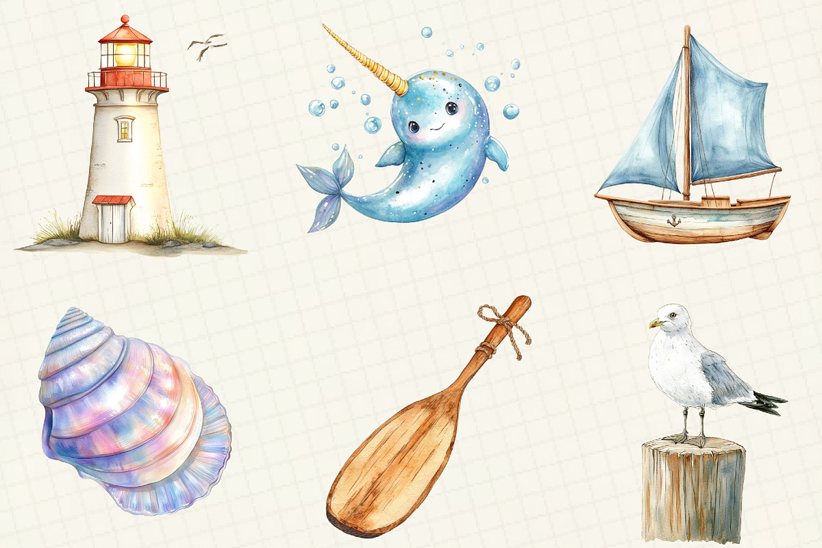 Adventure at Sea Nursery Clipart, an Illustration by OK Design (Photo 3 of 5)