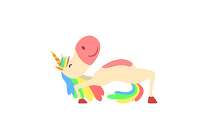 Funny Unicorn In Yoga Position