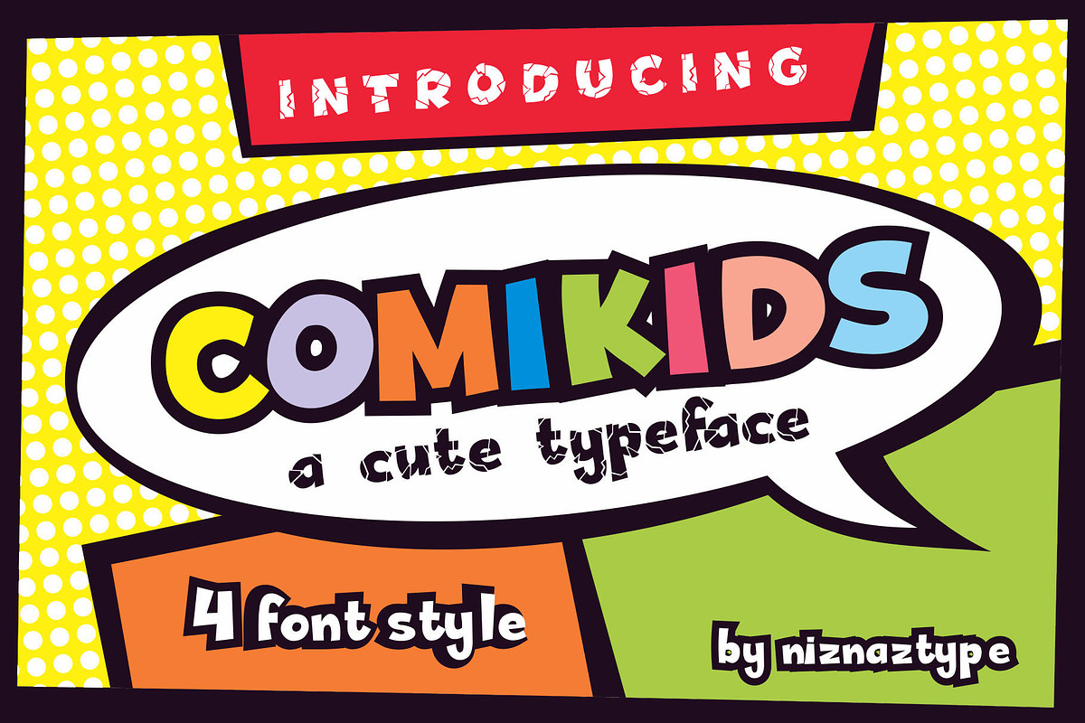Comikids - A Comic Font, a Font by nIznaztype (Photo 1 of 6)