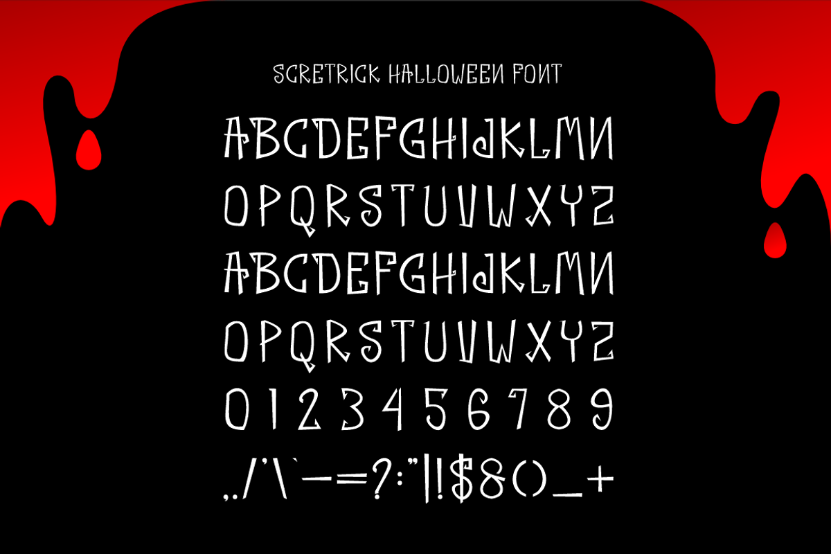 Scretrick Halloween Font, a Sans Serif Font by Iqsiart Studio (Photo 5 of 6)
