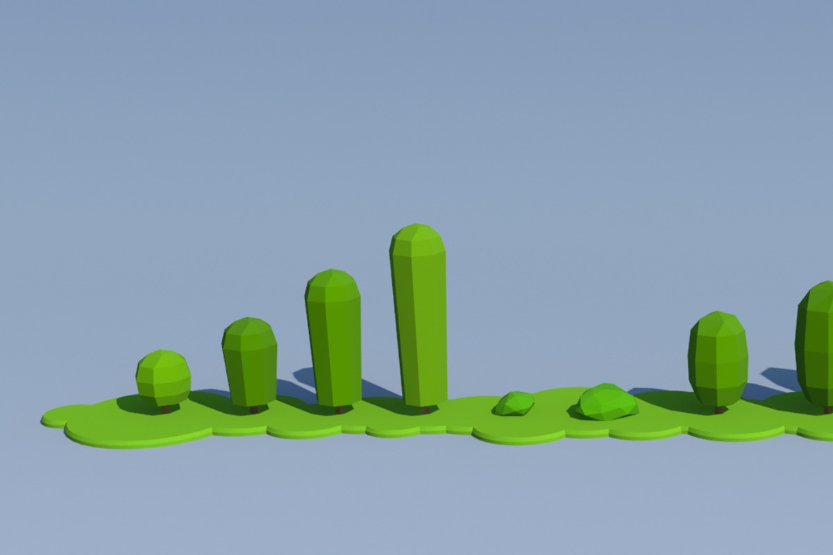 Trees and Bushes Pack - 02, an Environmental 3D Model by Saintpix (Photo 25 of 26)