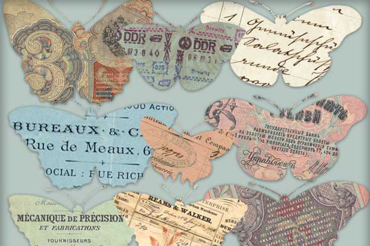 European Ephemera Butterfly Images, a Texture Illustration by ephemoire