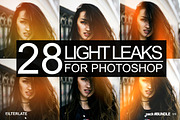 28 Light LEAKS BUNDLE | Ps Actions, an Action Add-On by Filterlate (Thumbnail 1 of 10)
