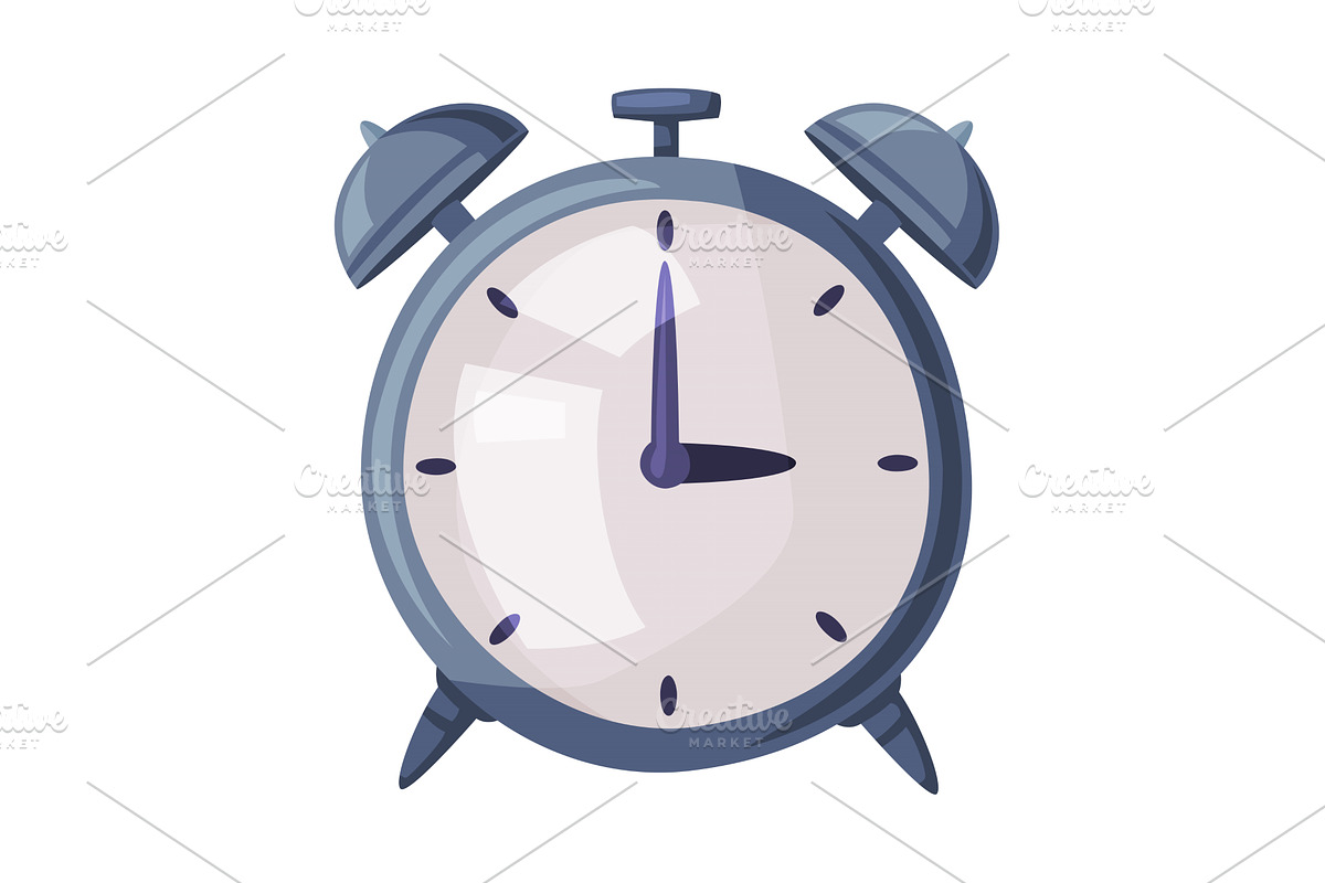 Classic Alarm Clock Cartoon Style, an Object Illustration by TopVectors
