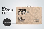 Kraft Box with Handle Mockup, a Packaging Mockup by GreatFruit (Thumbnail 1 of 7)