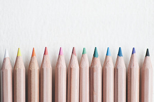 Art Pencils in a Row Photo