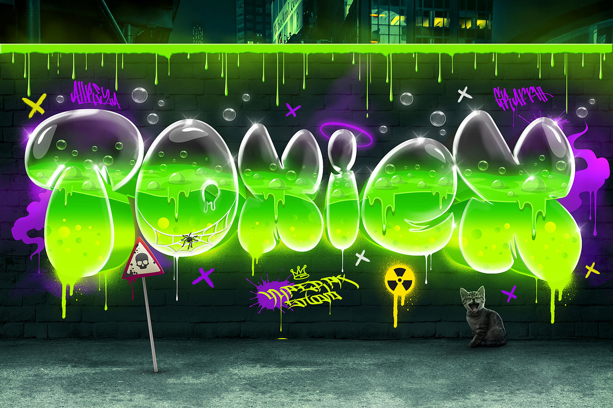 Graffiti Text Effects (10 PSD Files), a Layer Style Add-On by Hyperpix Productions (Photo 8 of 14)