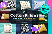 Cotton Pillows 12x Mockups, a Print Template by Mocca Mockups Store (Thumbnail 1 of 7)