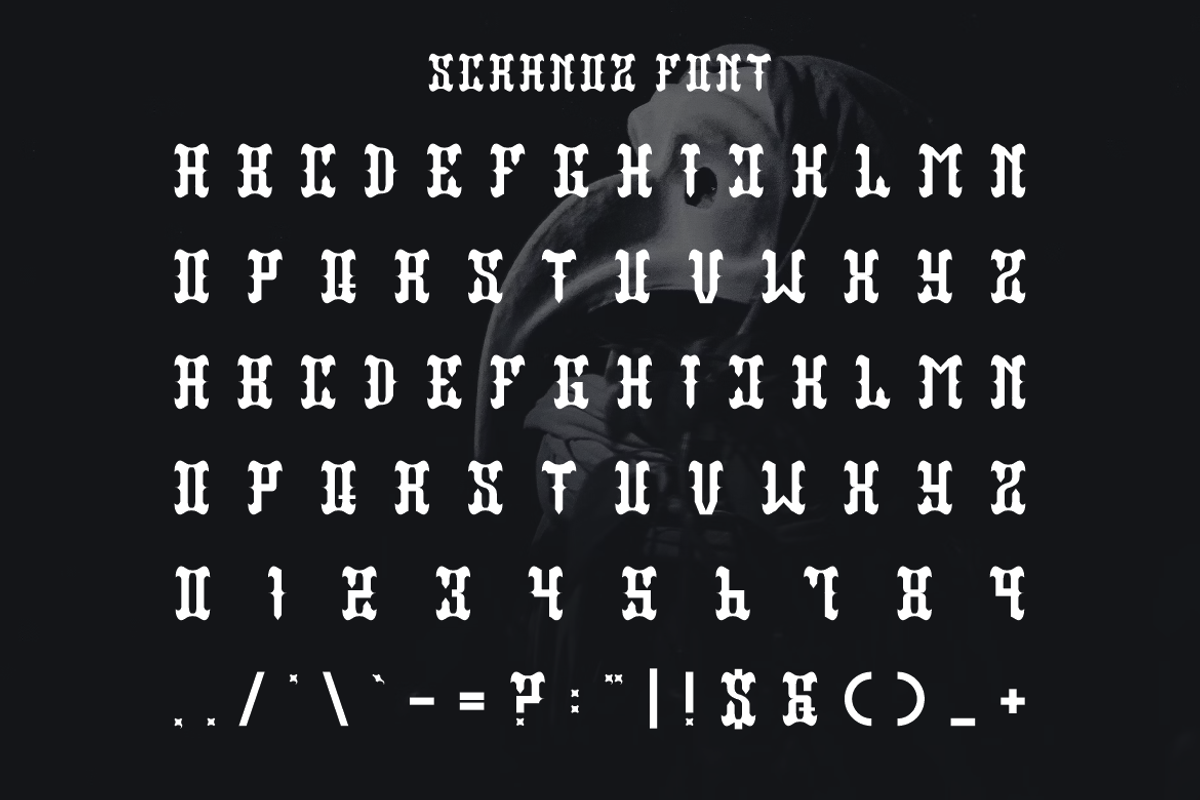 Scranoz - Artdeco Font, a Blackletter Font by Iqsiart Studio (Photo 6 of 6)