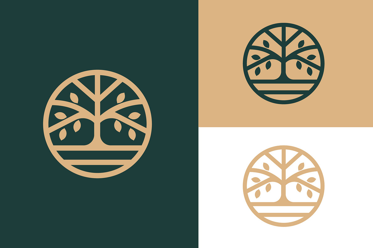 Line tree On Sea River Logo, a Branding & Logo Template by funpixel