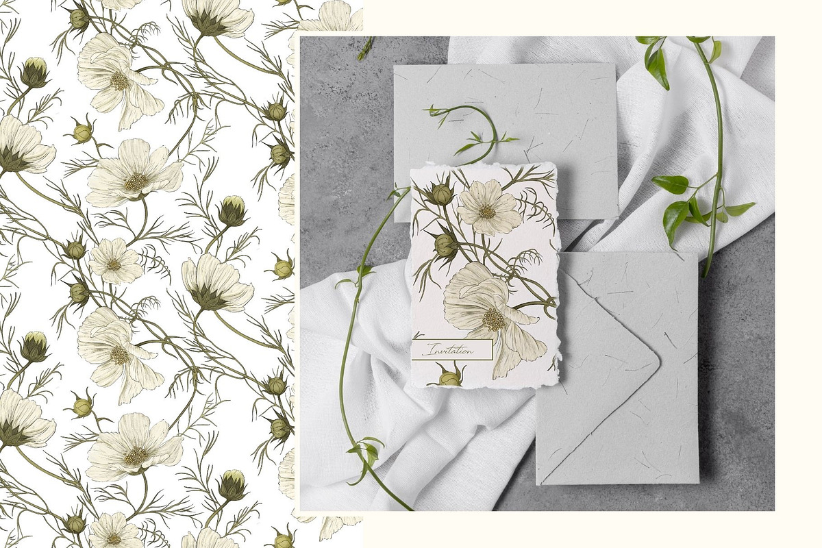 Cosmos Dance Seamless Pattern, a Pattern Graphic by MouseGrey (Photo 8 of 10)