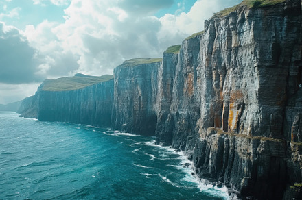 Coastal cliffs displaying significan, a Photo by Iftikhar Alam