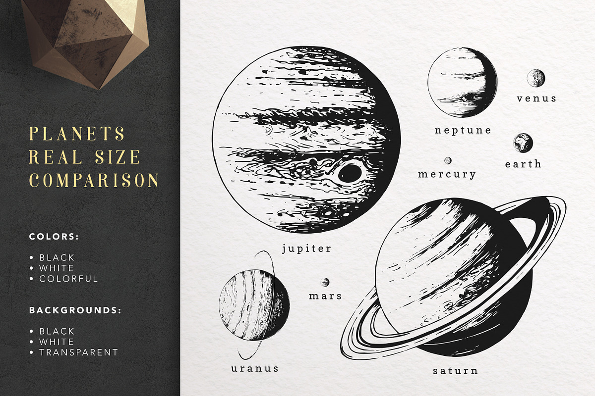 Space Collection with moon & planets, an Object Illustration by Chewie Co (Photo 2 of 13)