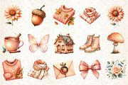 Peach Colored Autumn Clipart, an Illustration by Rose Art (Thumbnail 3 of 8)