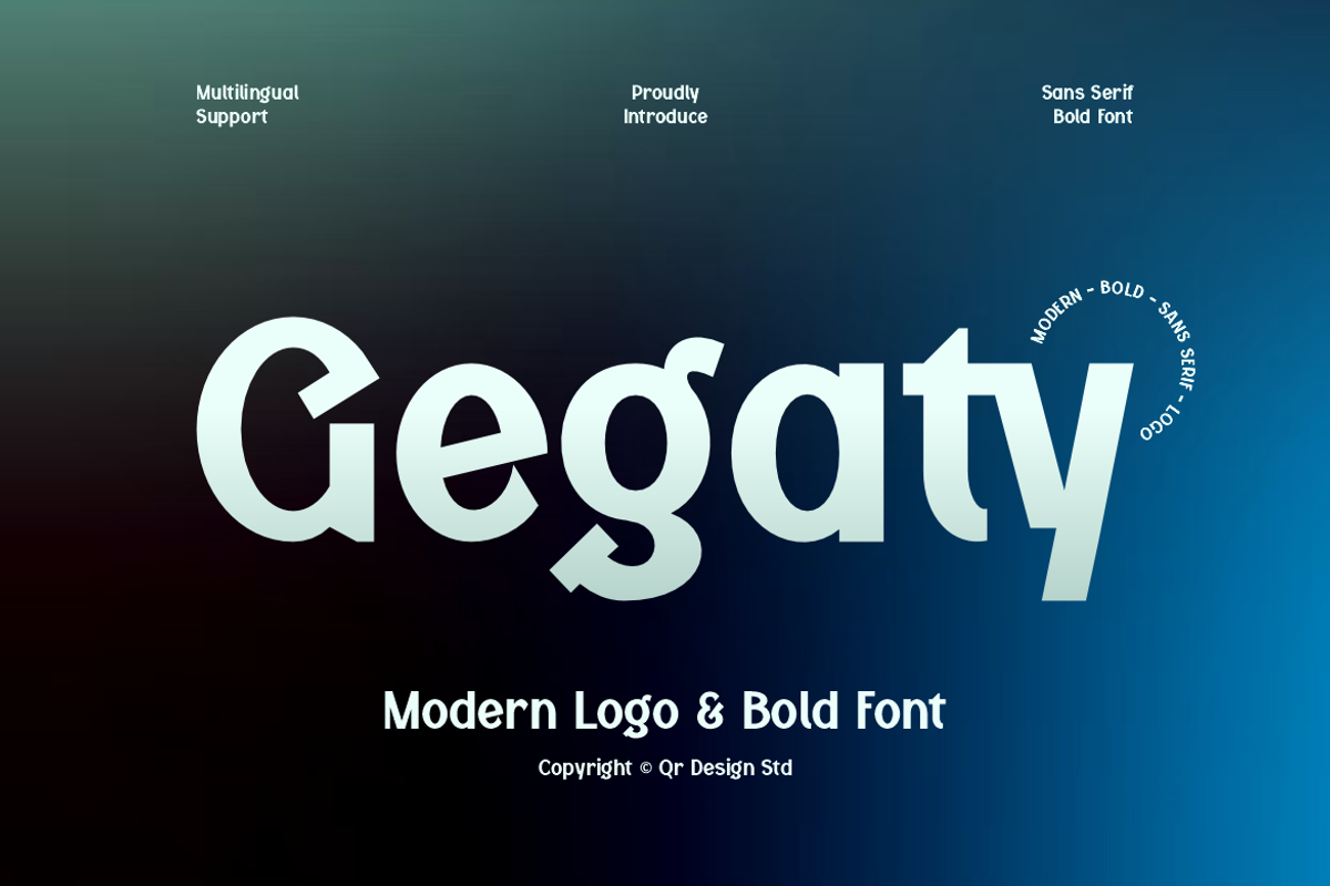 Gegaty - Logo Bold Font, a Sans Serif Font by QR Design Studio (Photo 1 of 14)