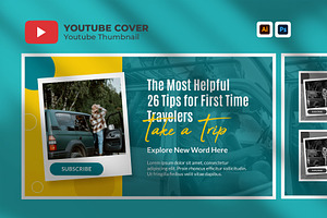 Top Travelers Youtube Thumbnail, a Social Media Template by hekenostudio