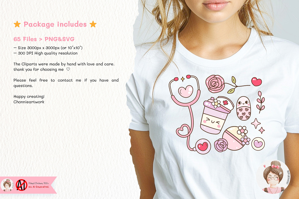 Valentine's Day Nurse SVG PNG, a Healthcare Illustration by Chonnieartwork (Photo 3 of 3)