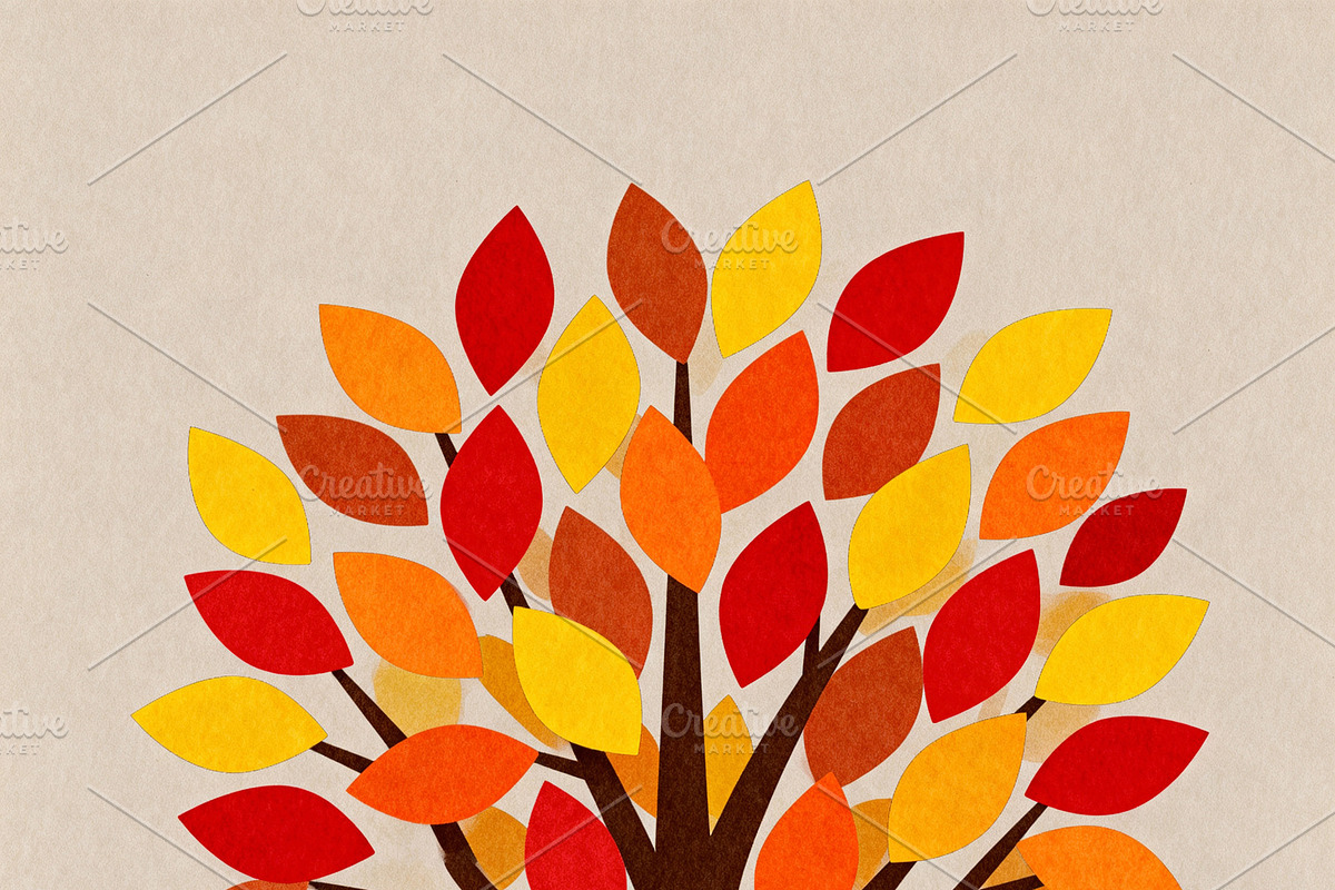 Vibrant Autumn Tree Illustration, a Decorative Illustration by Virgo Studio
