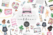Home Office Clipart set, a Work Illustration by Estudio 812 (Thumbnail 1 of 7)