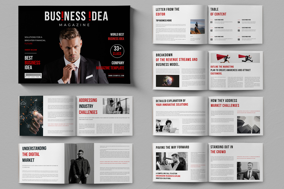 Business Magazine landscape Layout, a Magazine Template by ContestDesign (Photo 1 of 5)