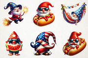 4th Of July Cute Funny Gnome Clipart, a Seasonal Illustration by RobertsArt (Thumbnail 6 of 7)