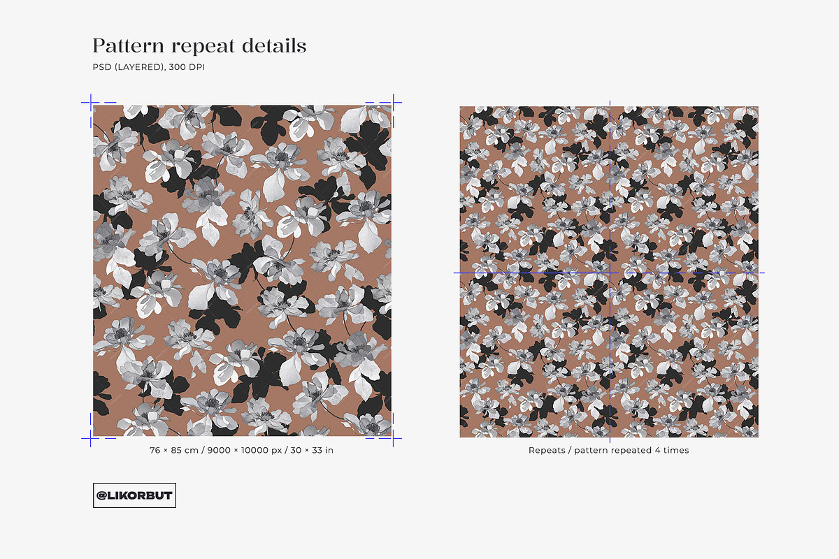 Dark Academia Floral Pattern, a Pattern Graphic by likorbut (Photo 4 of 12)