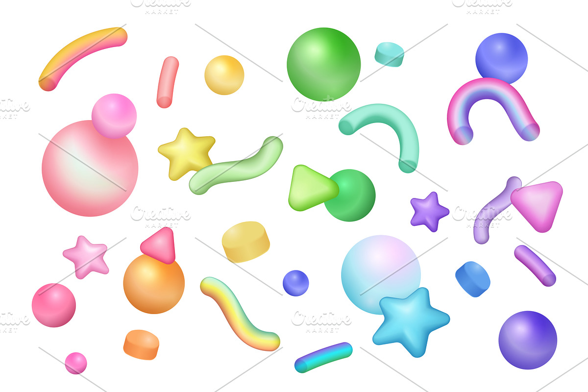 3d objects festive decor celebrate, an Object Illustration by Lemberg Vector