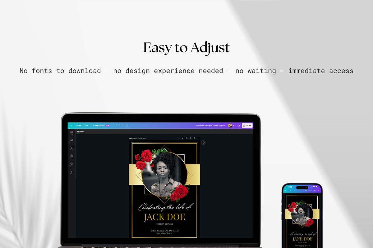 Funeral Program Template I Canva, an Invitation Template by The Social Stuff (Photo 9 of 10)
