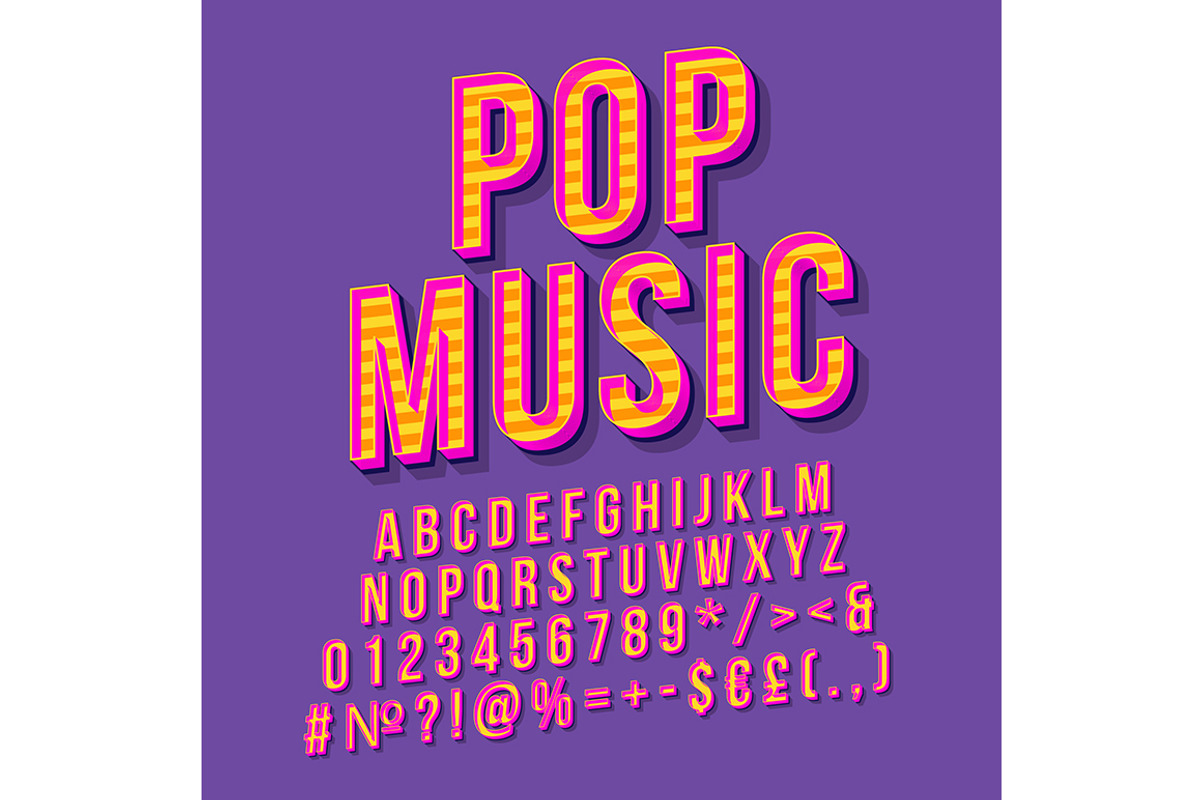 Pop music vintage 3d lettering, a Templates & Theme by IMG Visuals