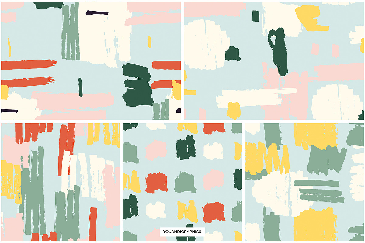Abstract Marker Strokes Patterns, a Pattern Graphic by Youandigraphics
