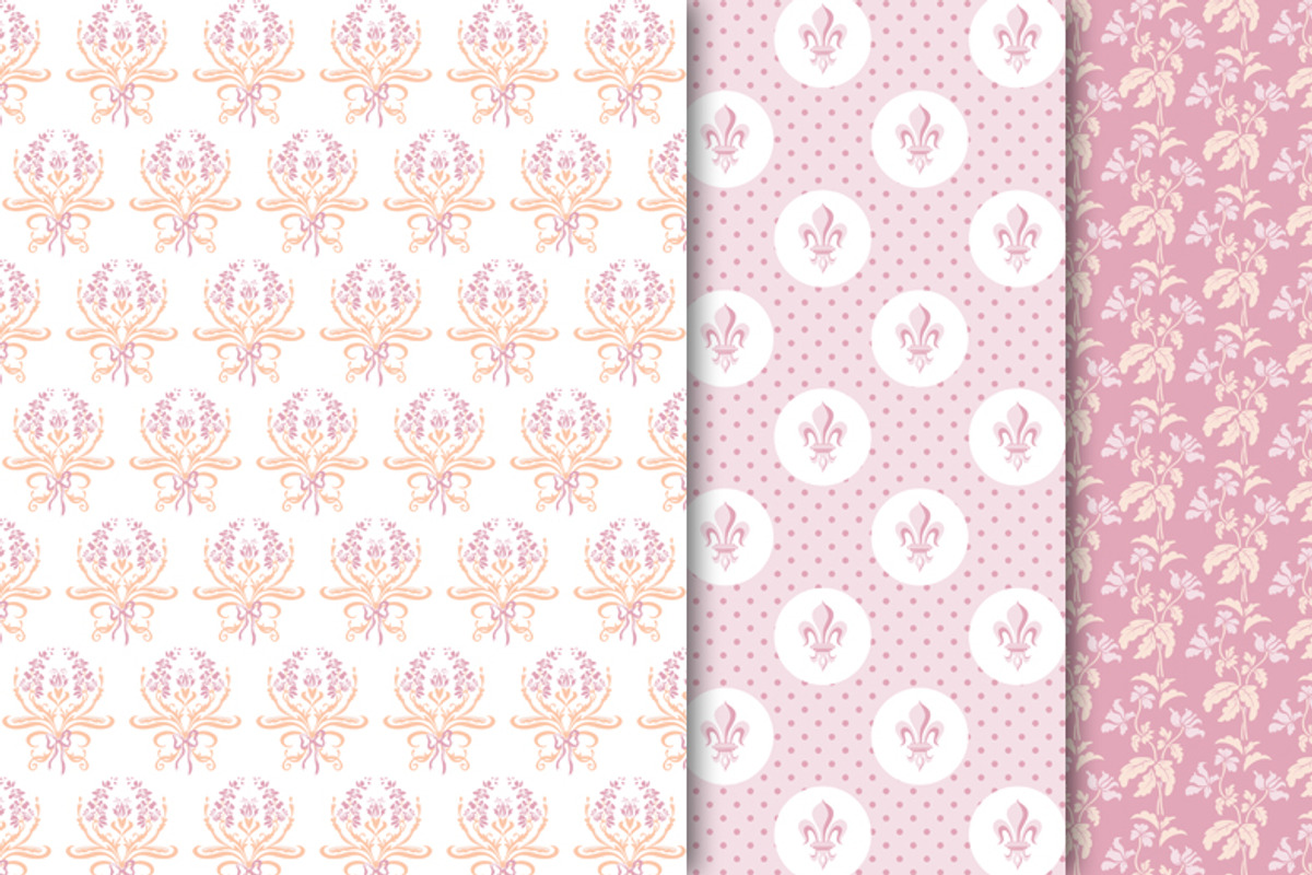 Lily Damask Peach & Mallow Paper preview 3
