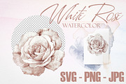 Watercolor White Rose Vector Set, a Graphic by Deckar_art (Thumbnail 2 of 5)