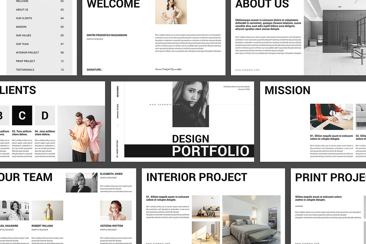 Design Portfolio Presentation, a Presentation Template by E-Type (Photo 1 of 5)
