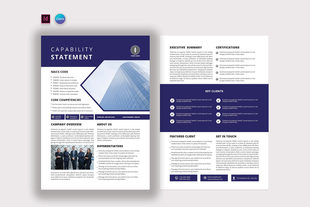 Capability Statement Templates, a Stationery Template by Design Zone