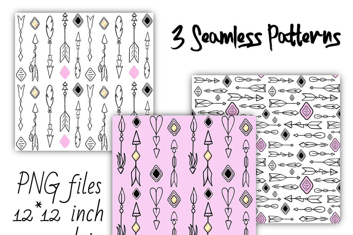 Tribal Arrows Clipart + Bonus!, an Illustration by RabbitAndPencil (Photo 2 of 3)