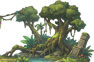 Prehistoric Jungle Platformer Game