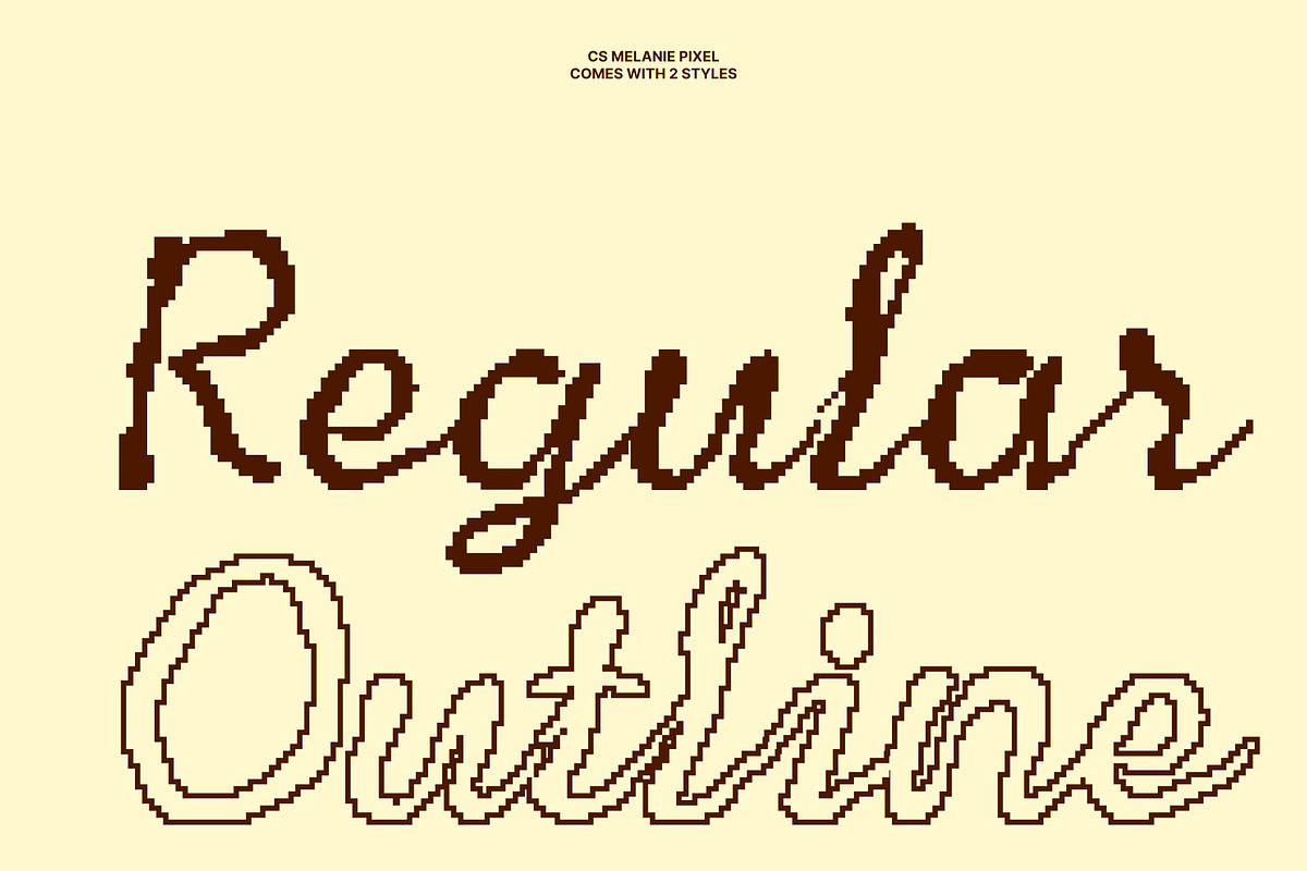 CS Melanie Pixel, a Script Font by Craft Supply Co. (Photo 4 of 8)