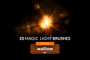 20 Bokeh lens flare light brushes, a Brush Add-On by Walllow Creatives (Thumbnail 1 of 3)