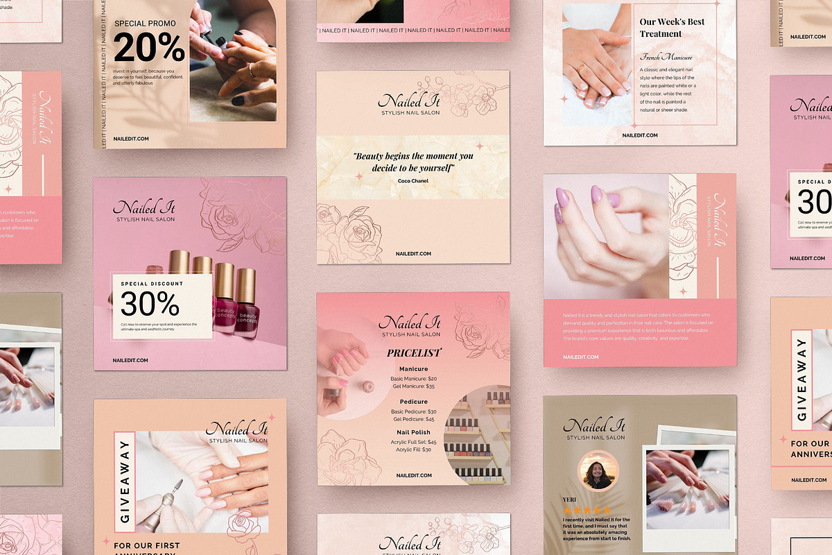 Nail Salon Instagram Post Template, a Social Media Template by prajapixels (Photo 5 of 6)
