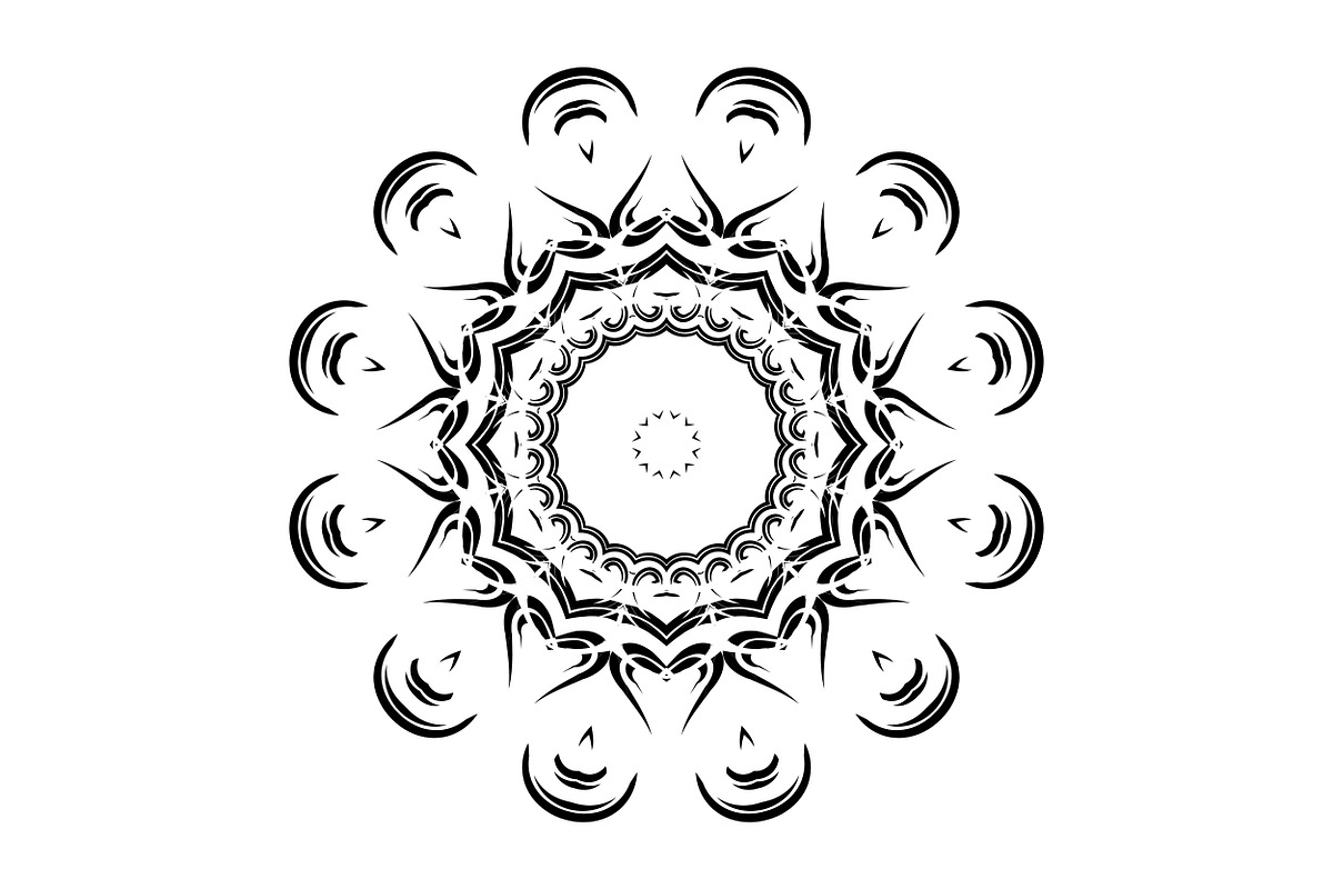 Ornamental Black White Mandala Pack, a Decorative Illustration by NJ Himel (Photo 16 of 103)