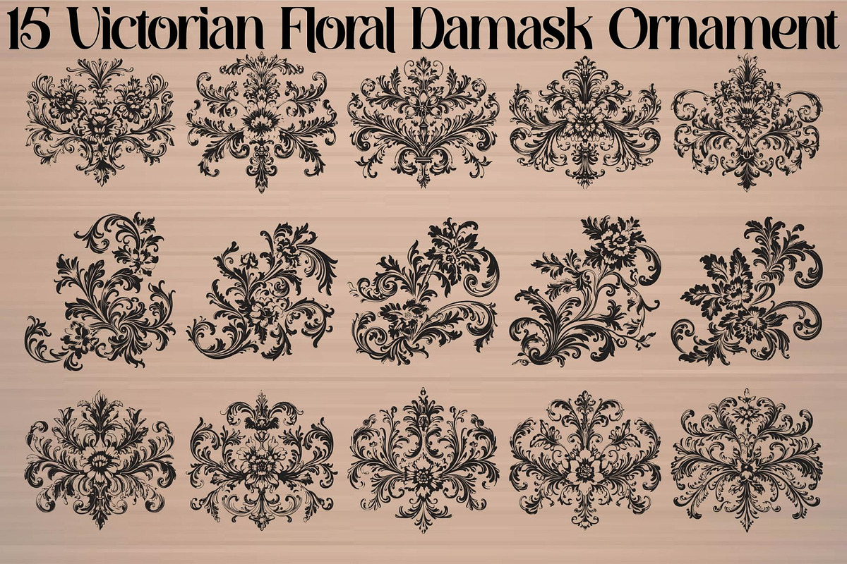 Victorian Floral Damask Ornament, an Object Graphic by Gfx_Store (Photo 32 of 32)