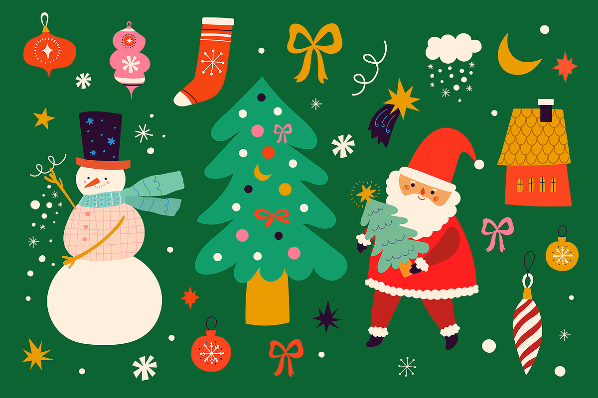 Cute Christmas collection, a Seasonal Illustration by MoleskoStudio (Photo 4 of 30)