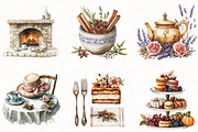 Watercolor Autumn Tea Party Clipart, an Illustration by OK Design (Thumbnail 3 of 5)