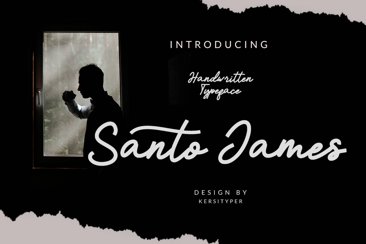 Santo James, a Script Font by kerismaker (Photo 1 of 10)
